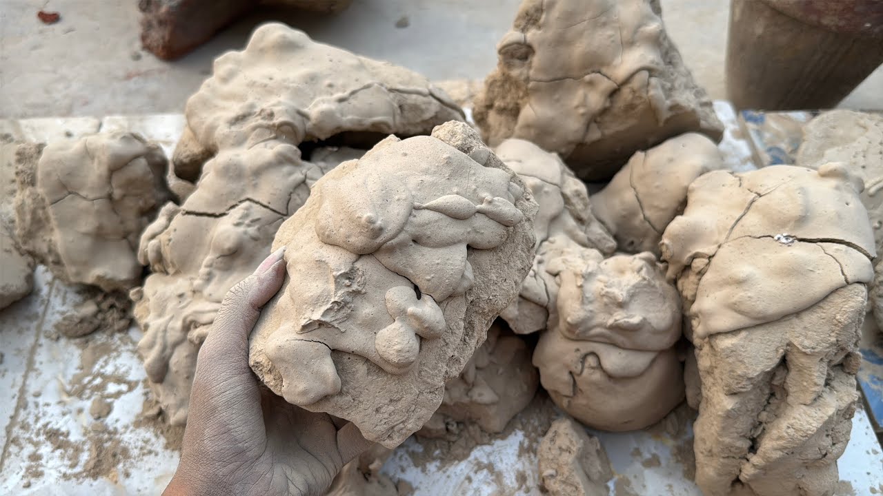 New crumbling video of pure mud dirt dry floor and water crumbling 🔥HBD@Kashaf 🥰