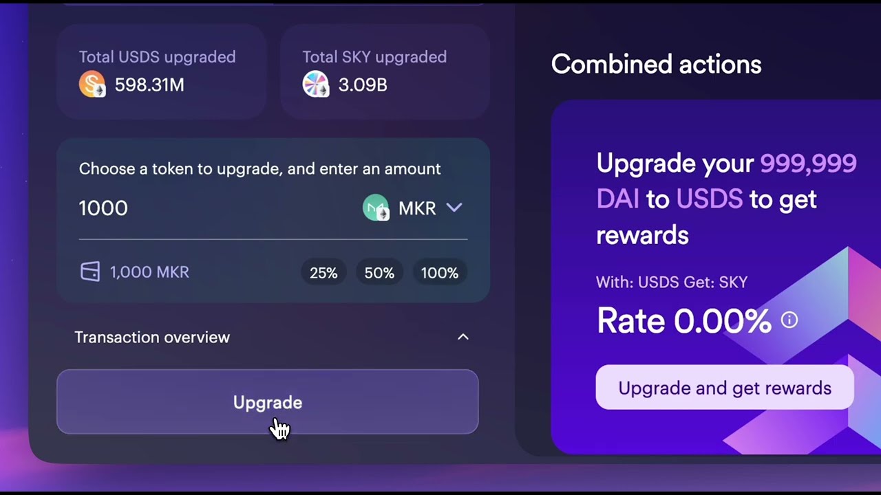 Upgrade your MKR to SKY in simple steps.