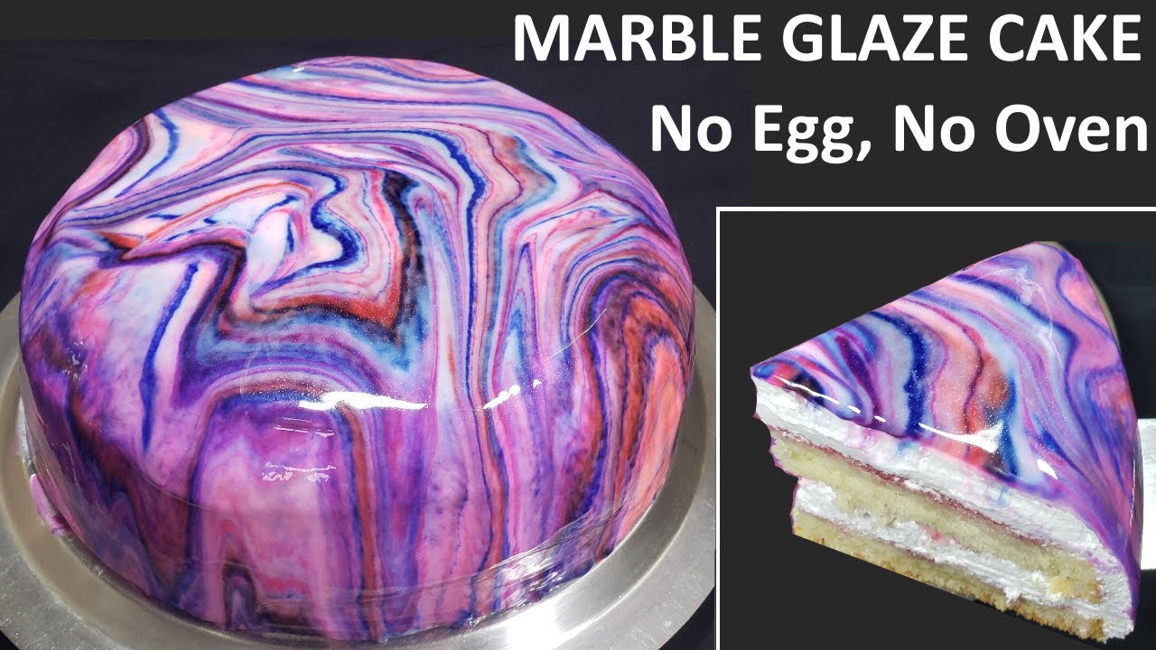 Eggless Marble Glaze Cake Recipe Easy | बेकरी जैसा मार्बल ग्लेज़ केक बनाने का सबसे आसान तरीका