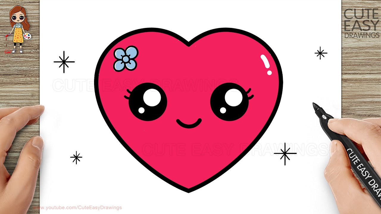 How to Draw a Cute Heart Easy for Kids and Toddlers