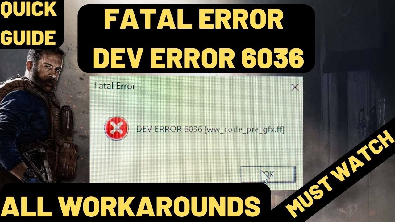 Dev Error 6036 Call Of Duty Modern Warfare| All WorkArounds| Direct X Error And Crashing FIXED|