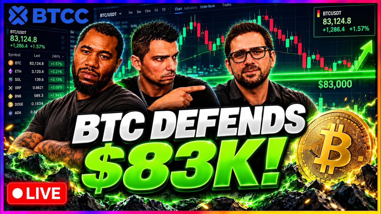 BTC Defends $83K! Live Trading & TA