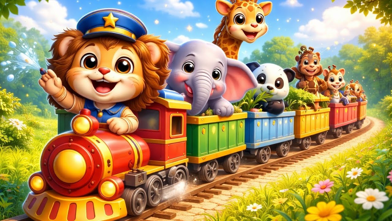 Little Animal Train 🚂🐾 | Fun Cartoon Poem for Kids | 3D Animation | wise Pari |