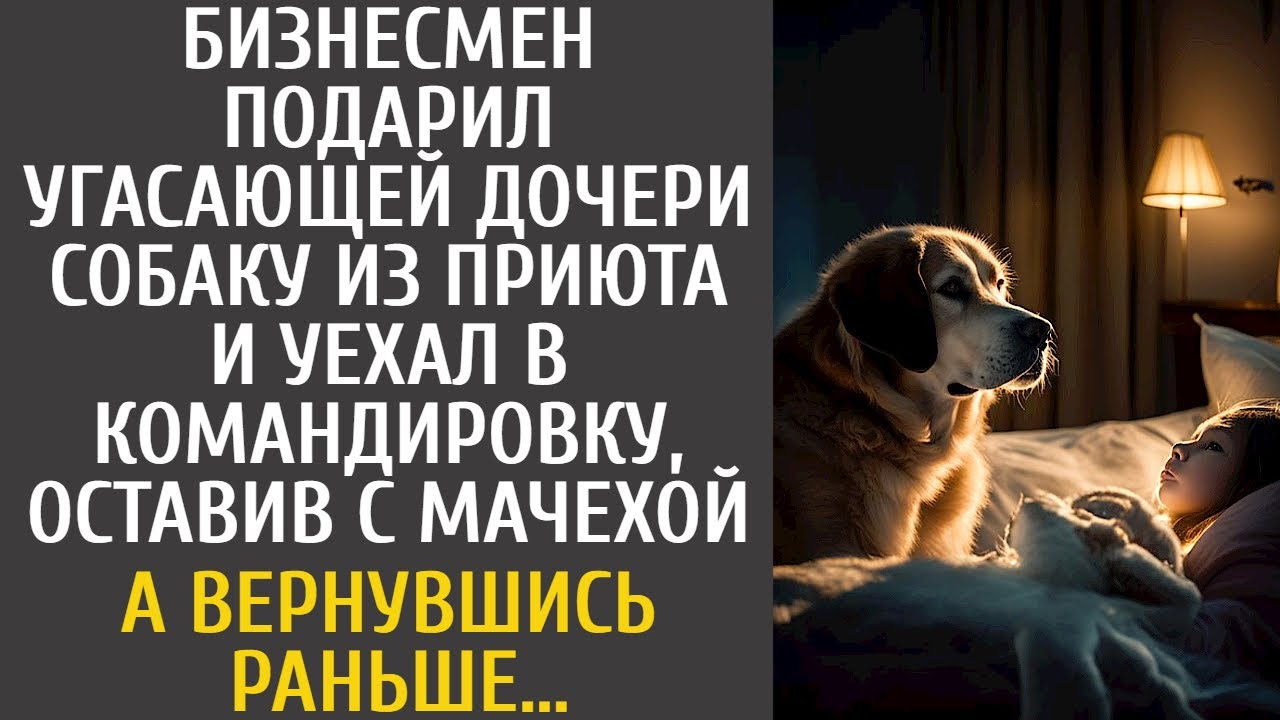 Подарил угасающей дочери собаку из приюта и уехал в командировку оставив с мачехой… А приехав раньше