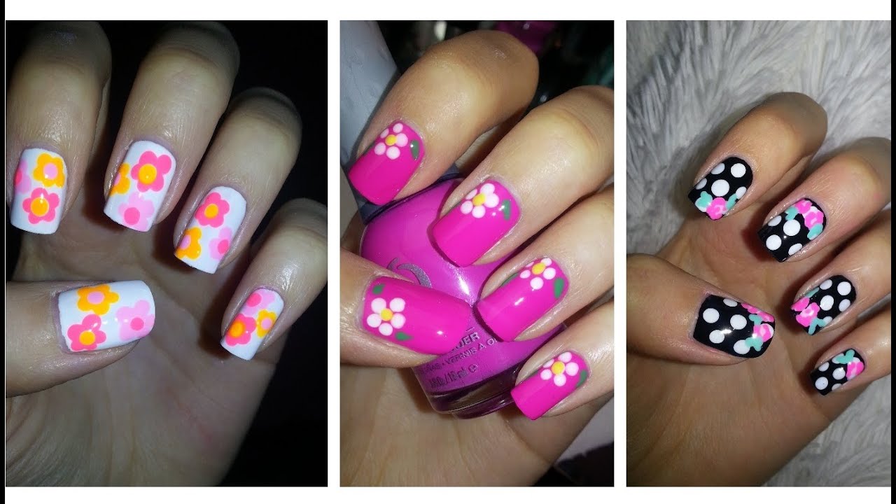 ✿ Spring Nail Art ✿ Three Easy Flower Designs!