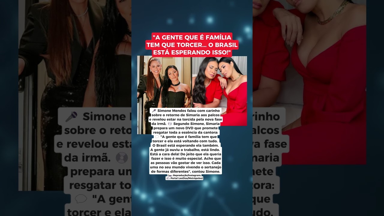 SIMONE MENDES APOIA RETORNO DE SIMARIA: &ldquo;O BRASIL EST&Aacute; ESPERANDO ELA&rdquo;