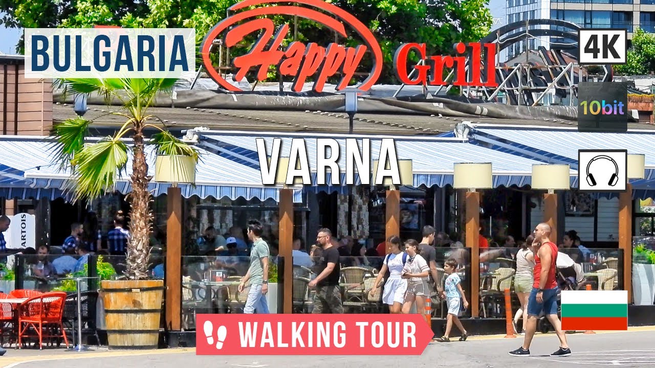 Варна Болгария 🇧🇬 Удивительная прогулка от центра города до красивого парка 🚶‍♂️4К 🎧 2024
