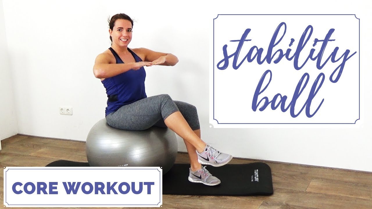 10 Minute Stability Ball Workout – Stability Exercises at Home to Flatten Belly