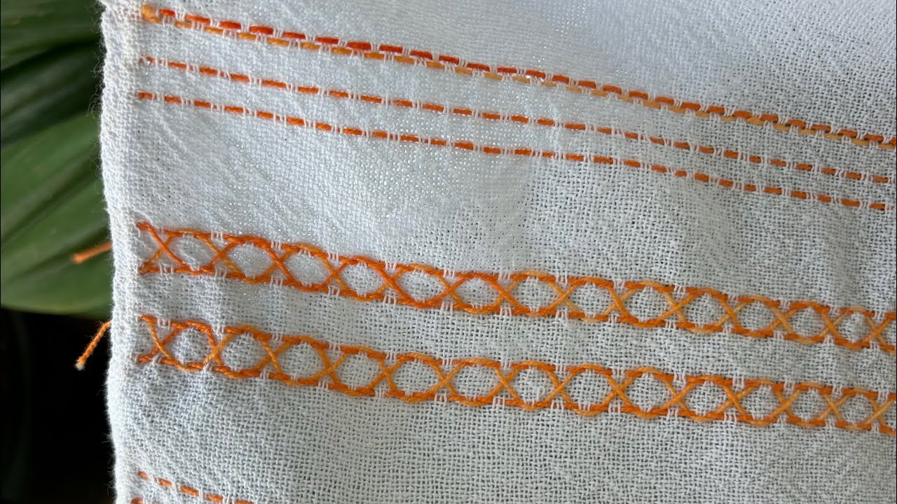 Como fazer um lindo barrado com desfiado e ponto alinhavo