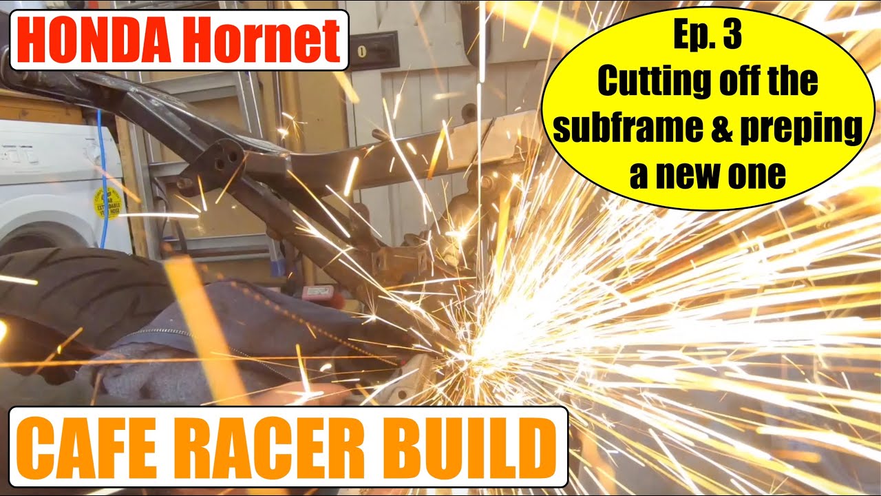 Honda Hornet Café Racer Budget Build - Episode 3 Cutting off the subframe and fitting a new one.