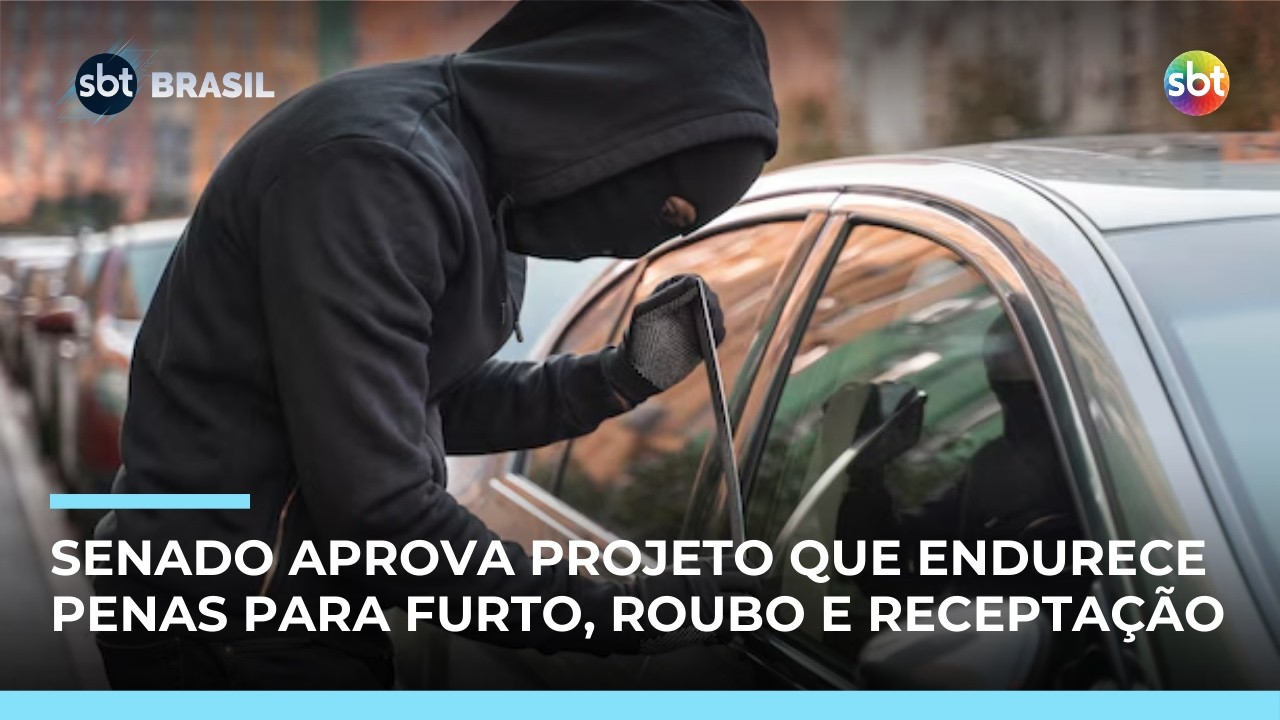 Senado aprova projeto que aumenta penas para crimes de furto, roubo e receptação | #SBTBrasil