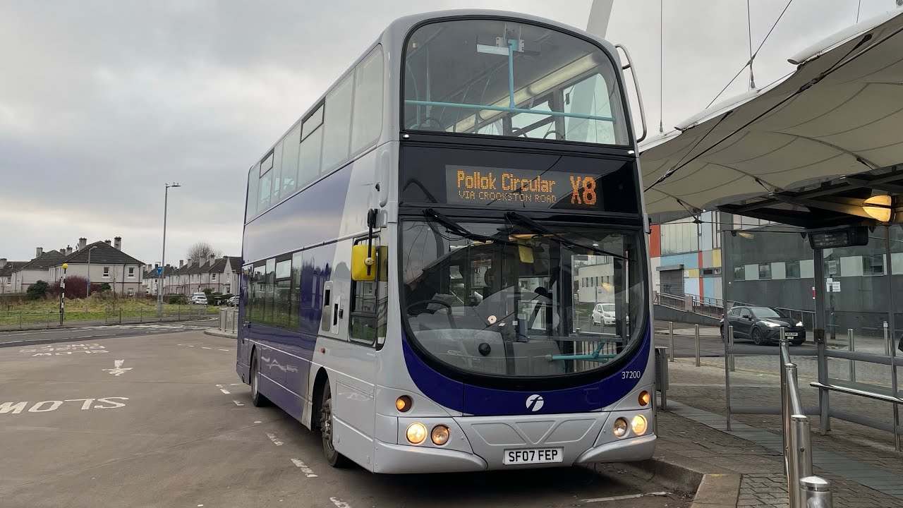 *Loud* First Glasgow Volvo B9TL Gemini 1 37200 (SF07 FEP) Service:X8