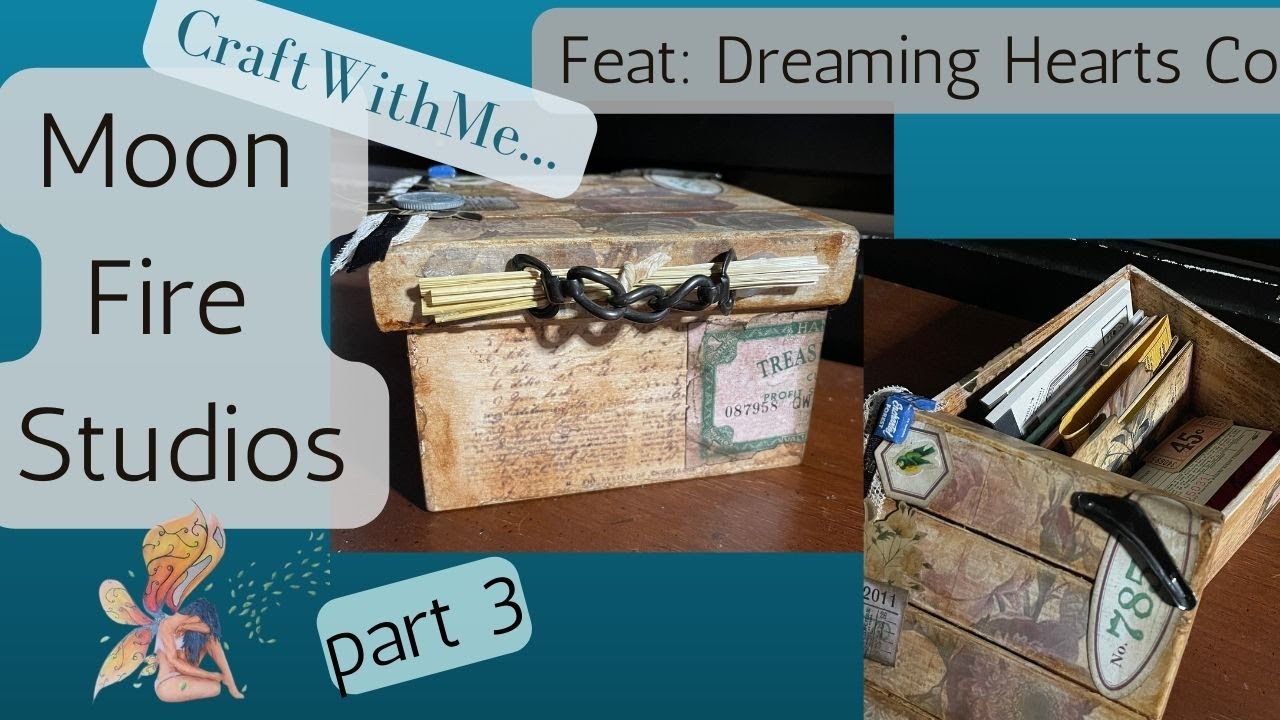 Mixed media crafting Vintage wooden tickets box #dreamingheartsco