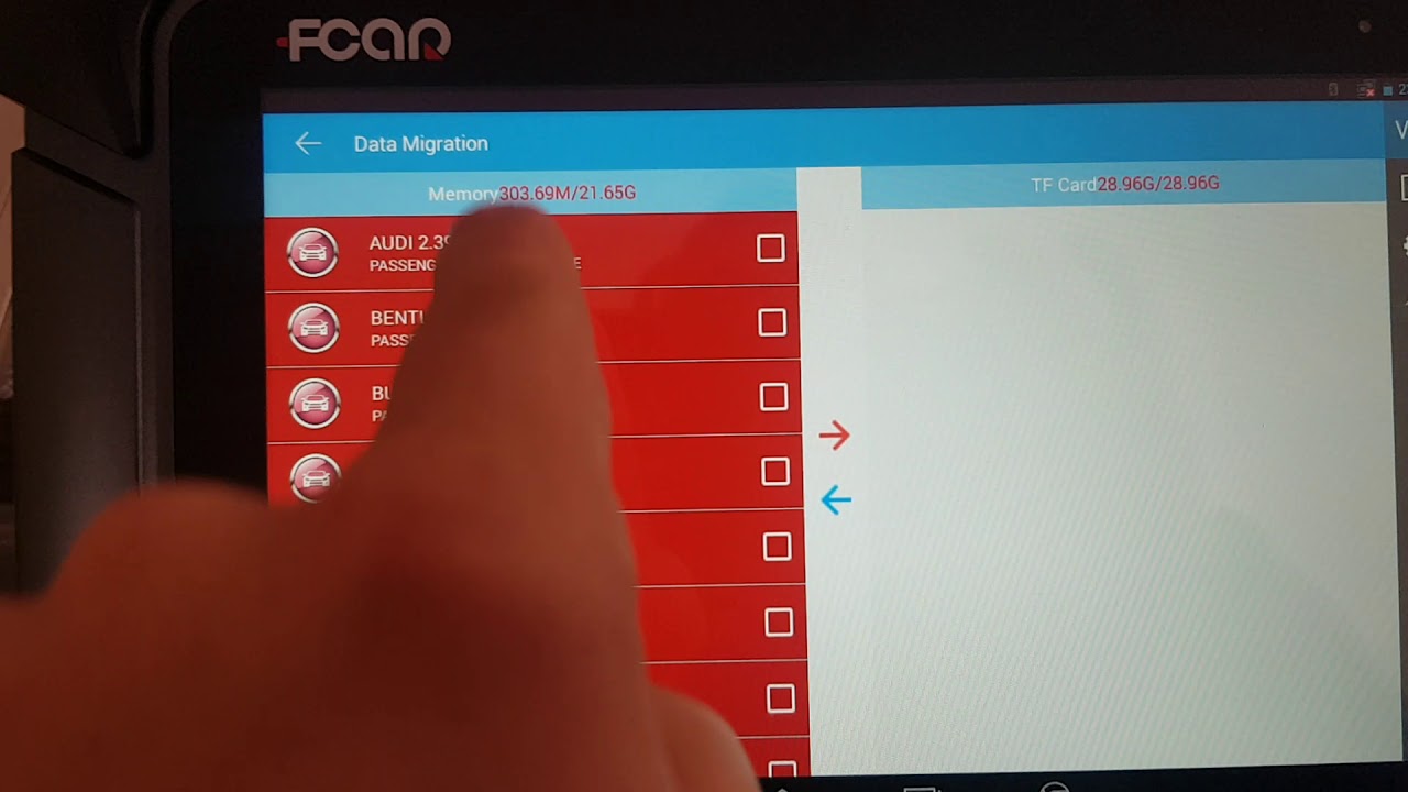 Migración Archivos al actualizar Equipos FCAR F7SW F7SG F6PLUS.