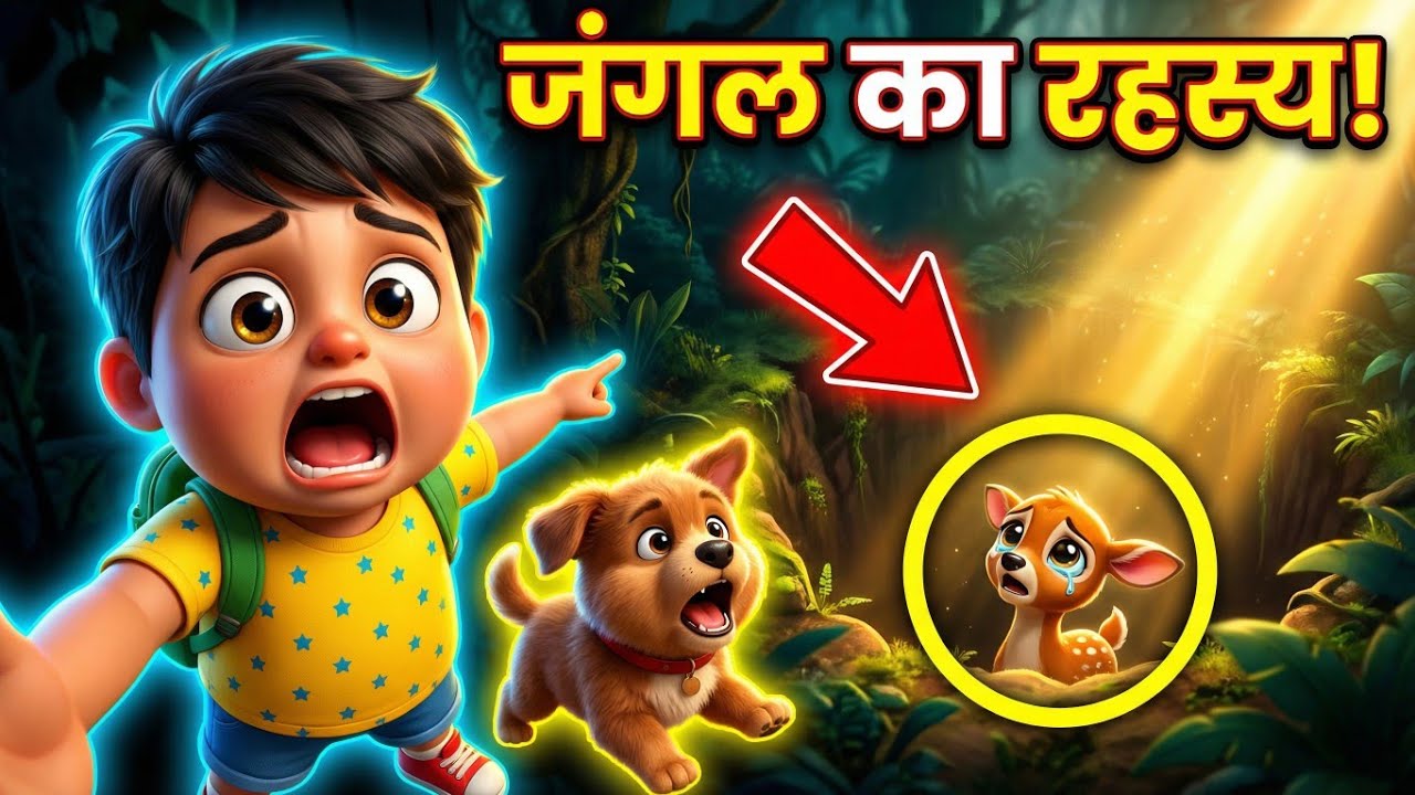 शेरू मुसीबत में! 😱 | जंगल का रहस्य | Emotional Hindi Story for Kids