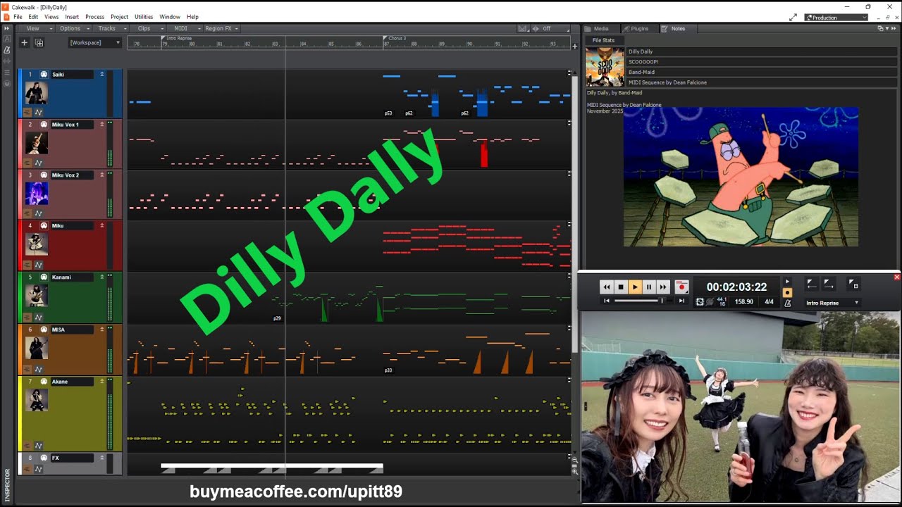 Band-Maid / Dilly Dally - The MIDI Sequence
