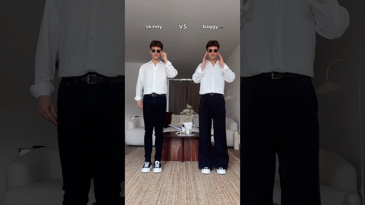 Skinny or baggy? 👖 | Instant styling boost with this shirt tip #luxury #style
