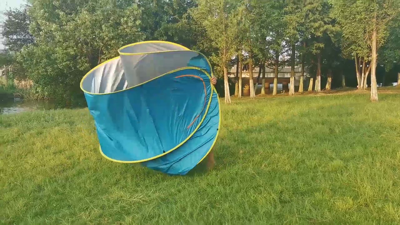 How to fold up a pop up beach tent