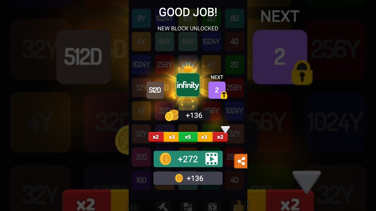 INFINITY TILE best player of 2248 2048 android iOS merge blocks puzzle games #viralgame #bestgame