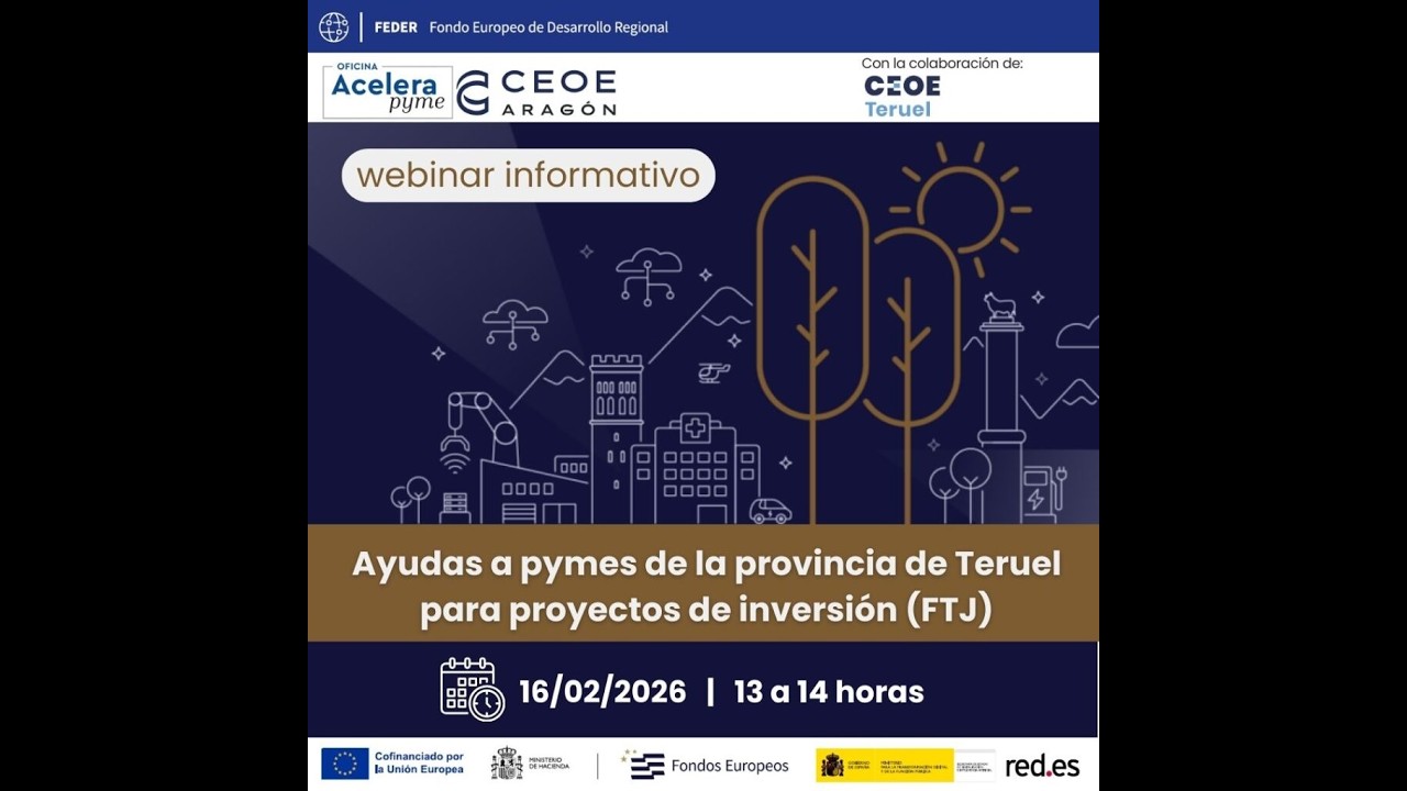 Oficina Acelera PYME: Ayudas a pymes de la provincia de Teruel para proyectos de inversión (FTJ)