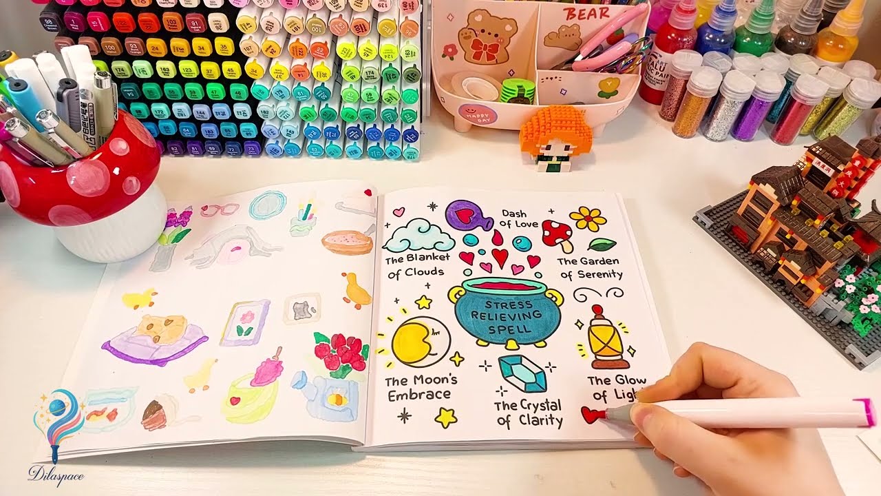 تلوين رسومات هادئ ولطيف✨ Let's color & Relax