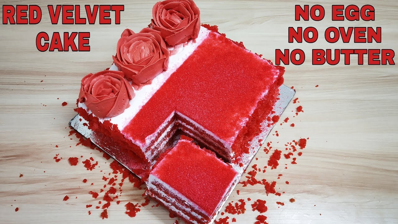 बिना अंडे,अॉवन,बटर के बनाए रेड वेलवेट केक। AMAZING CAKE TUTORIAL |VALENTINE SPECIAL RED VELVET CAKE