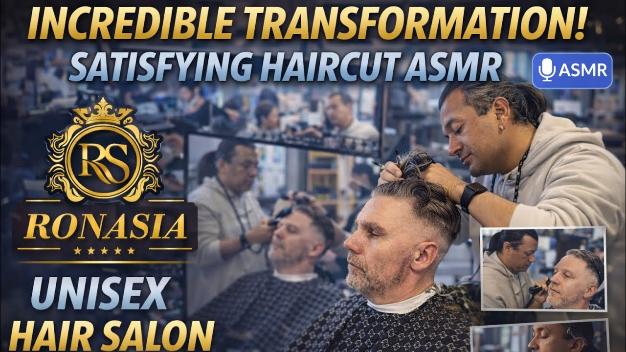 Barber ASMR in London | Full Haircut, Fade & Wet Shave Sounds 🎧💈