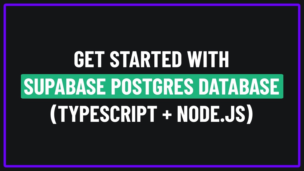 Connect to Supabase PostgreSQL with Node.js + TypeScript