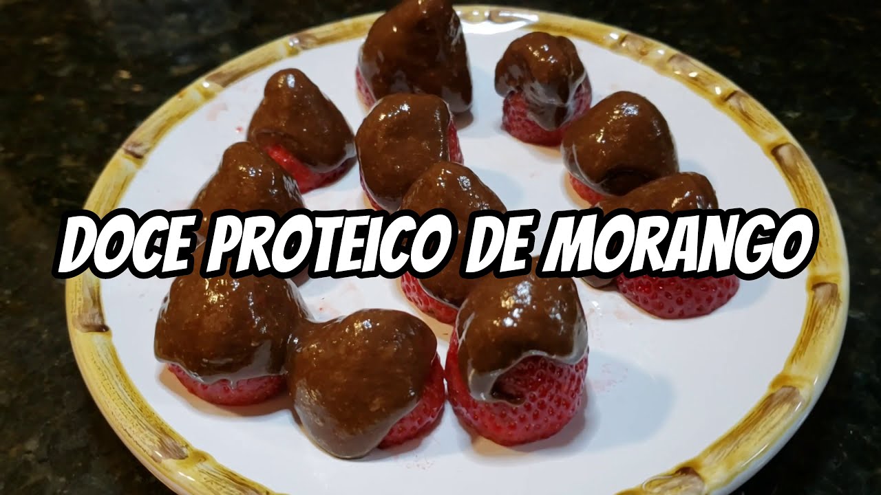 Doce proteico de morango - COM CHOCOLATE DELICIOSO