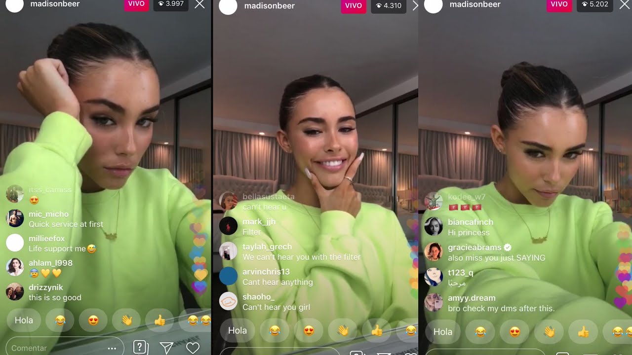 Madison Beer playing songs from her new album and singing Dear Society | Instagram LiveStream