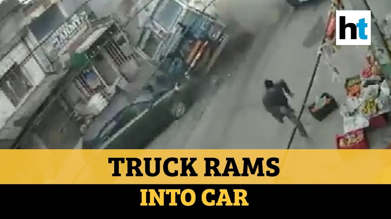 Watch: Speeding truck rams into car, bike in Jammu's Samba