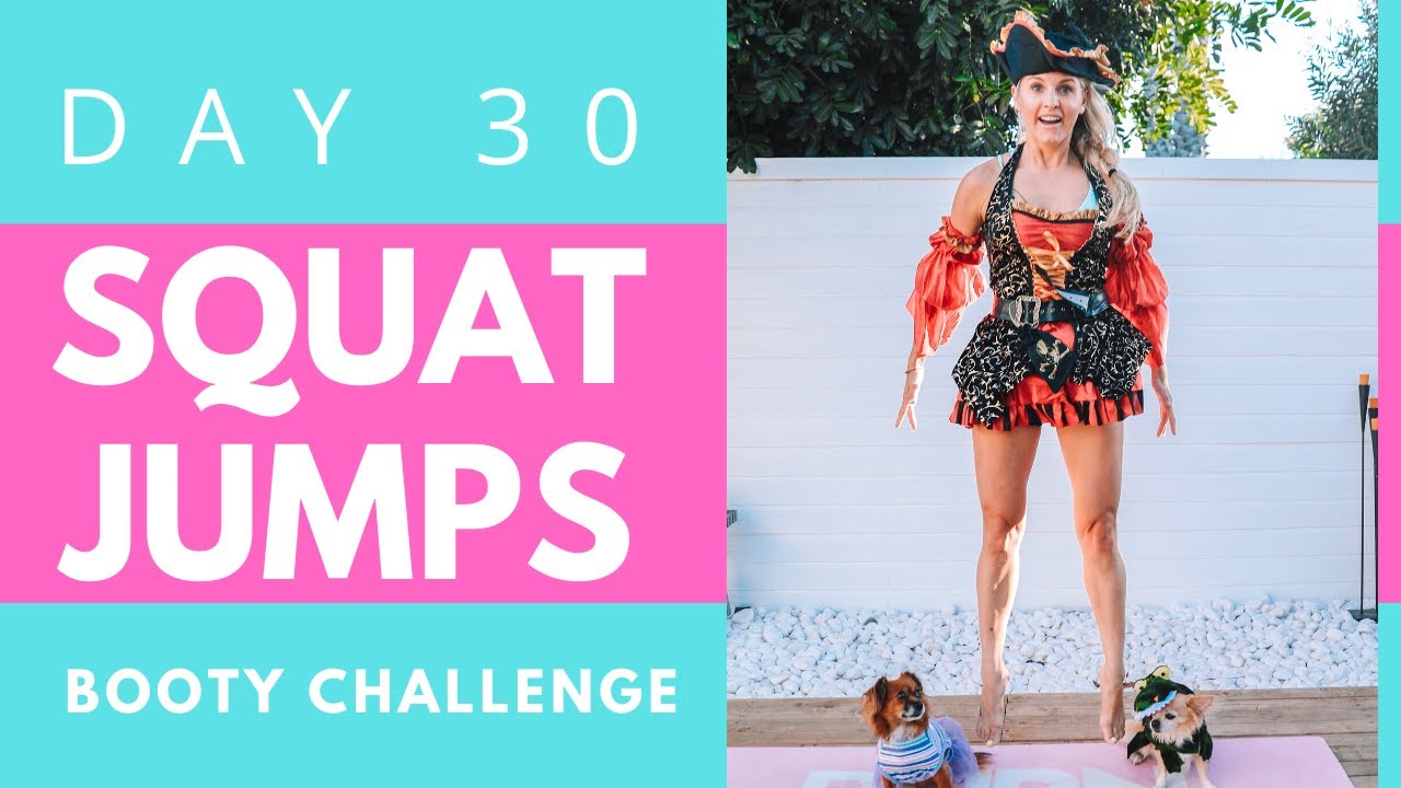 Squat Jumps - BUILD A BOOTY! day 30 -#bootychallenge | Rebecca Louise