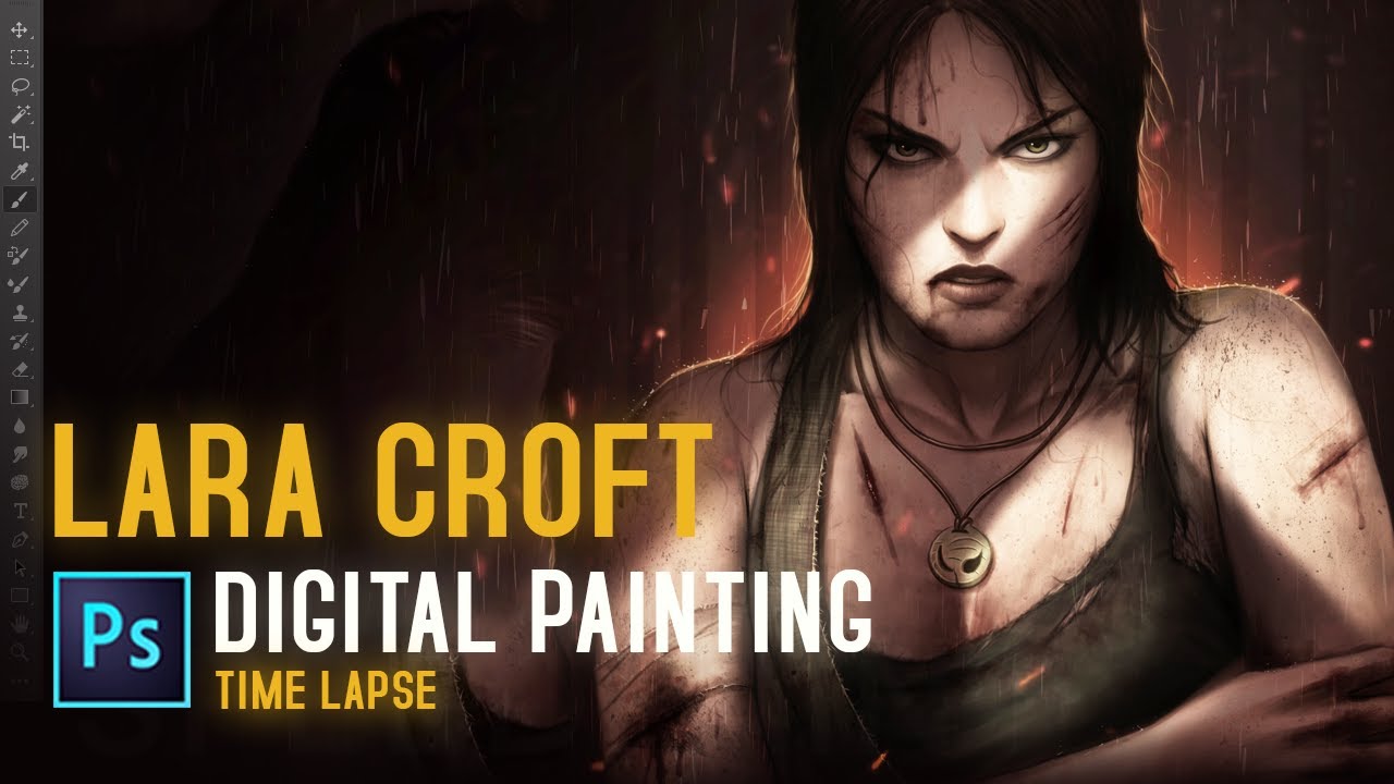 Painting Lara Croft from Scratch in Photoshop