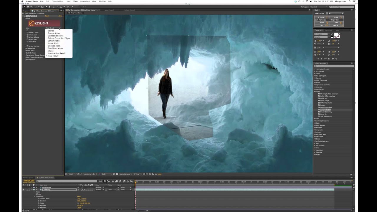 Green Screen Compositing Using After Effects