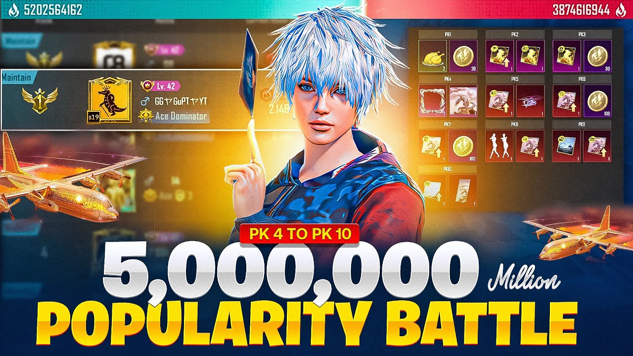 Pk4 To Pk10 Popularity Battle Journey - 5 Million Popularity Snipe - How To Win Popularity Battle