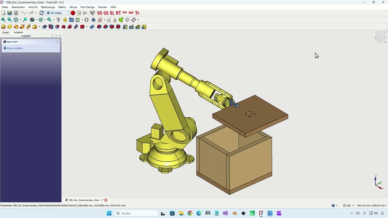 Teil 1A: FreeCAD, Robotersimulationen, weitere Ergänzung