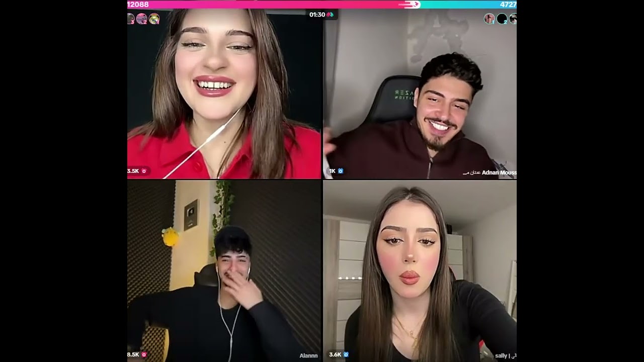 الان رباعي مع نورالهدى وعدنان وسالي مع احكام سلخ الان يتغزل نور شوفو احكام سالي اضحك م قلبك هههههه