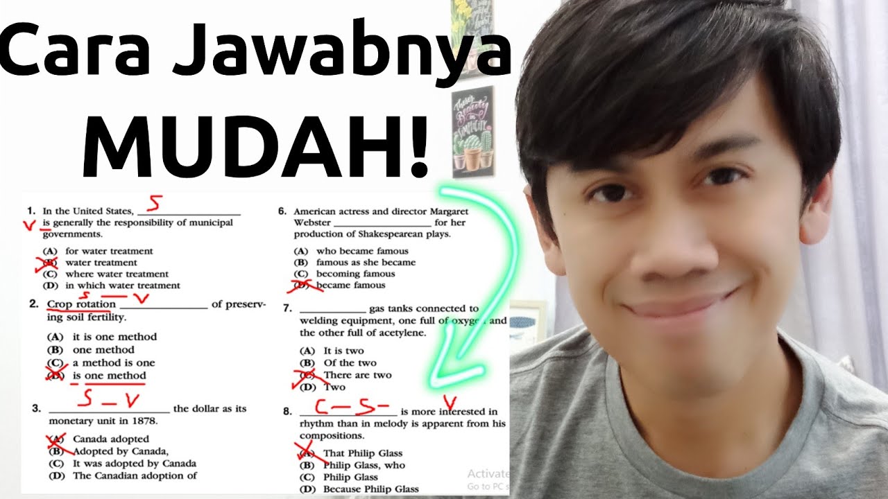 Tips Jawab Soal TOEFL STRUCTURE untuk PEMULA // Soal TOEFL dan Pembahasannya