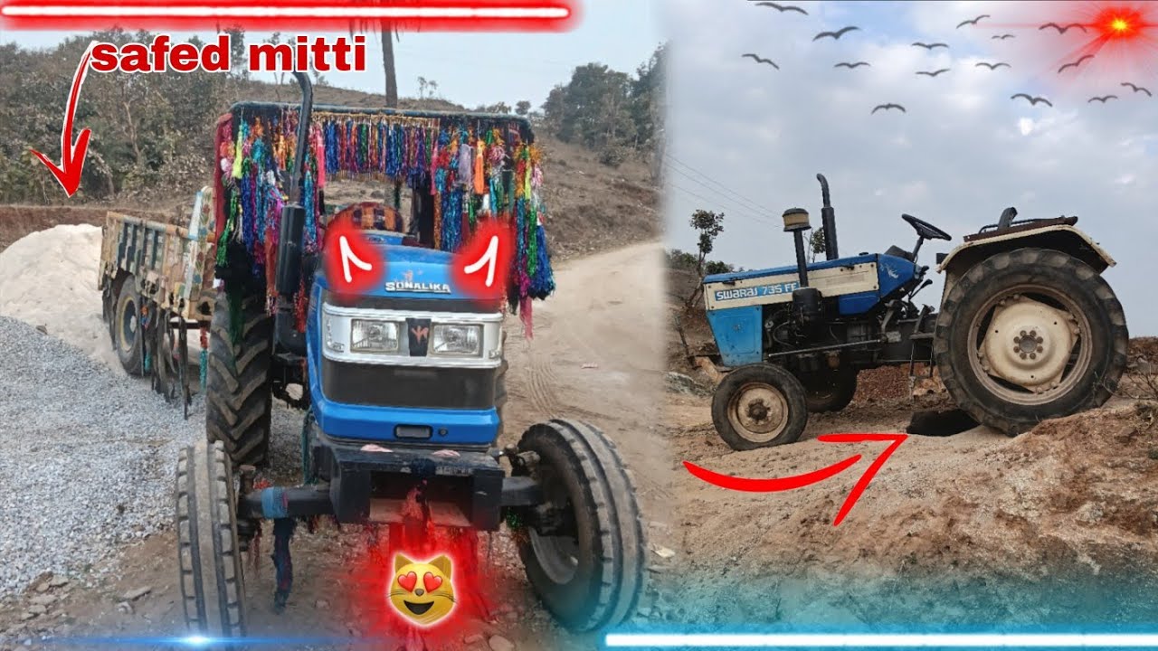 Safed mitti🤍bharane ke liye Gaye👑tractor mein🚜Swaraj ko ghar per khada kar rakha hai#sonalika#swaraj