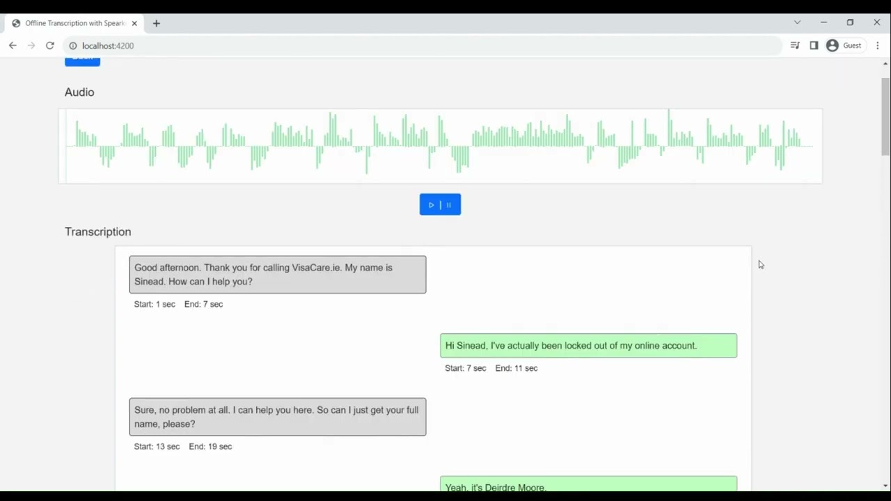 Speaker Diarization Offline Transcription