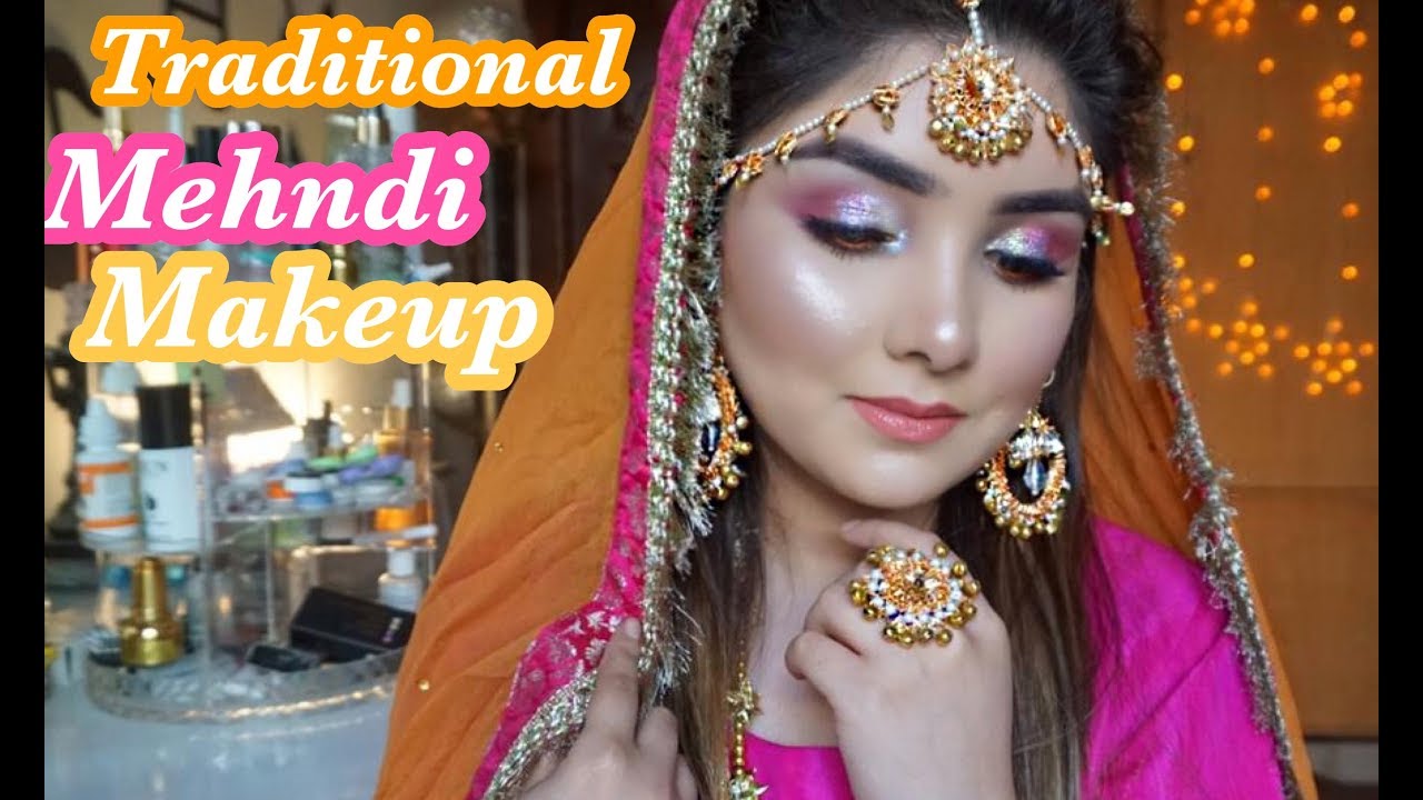 TRADITIONAL MEHNDI  MAKEUP TUTORIAL 2019 ||  NISHOO KHAN
