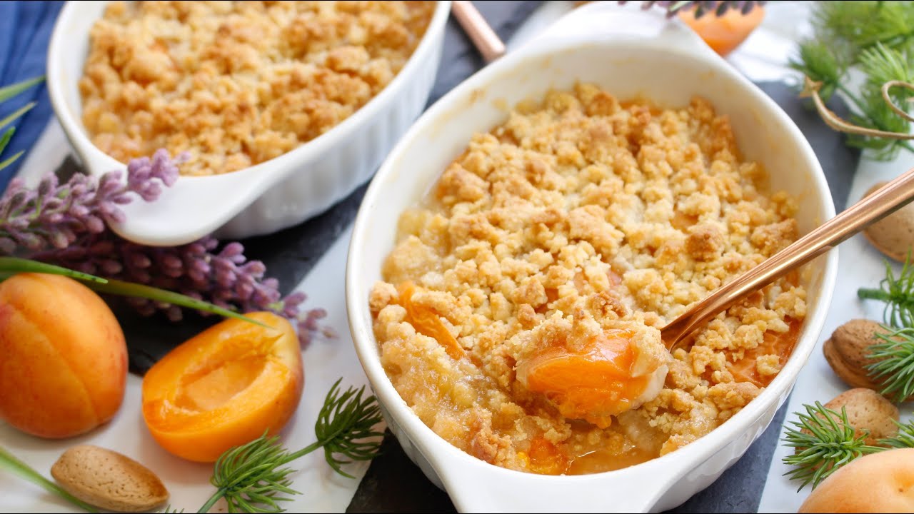 CRUMBLE ABRICOTS 🍑- Dessert Super Facile en moins de 10 min