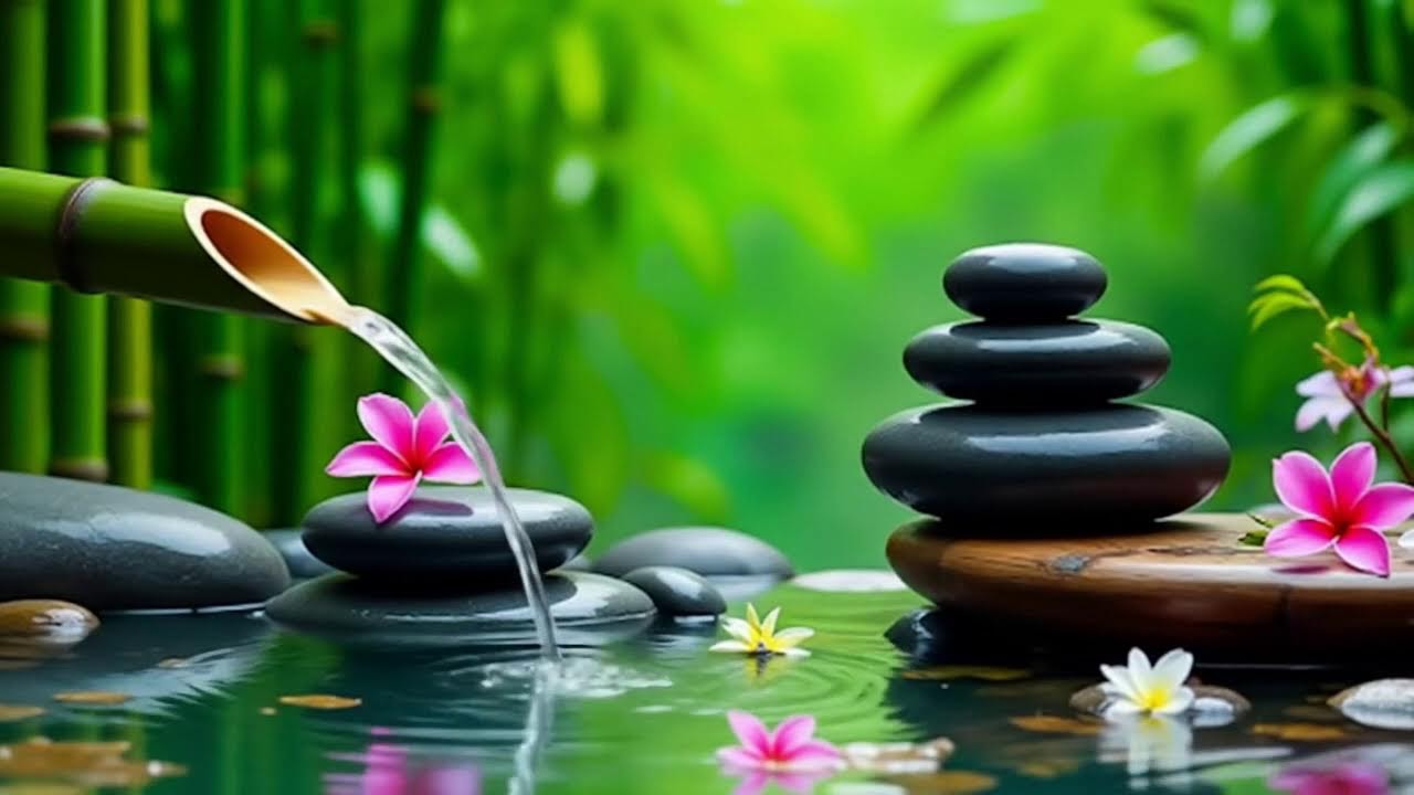 Relaxation Piano and Bamboo Water Sounds 🌿 Deep Sleep, Meditation & Healing Music, Calm Piano Music
