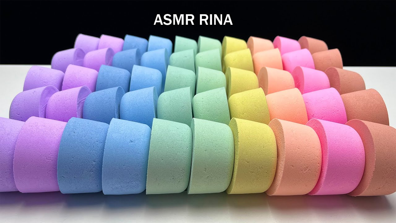ASMR baking soda crunchy rainbow