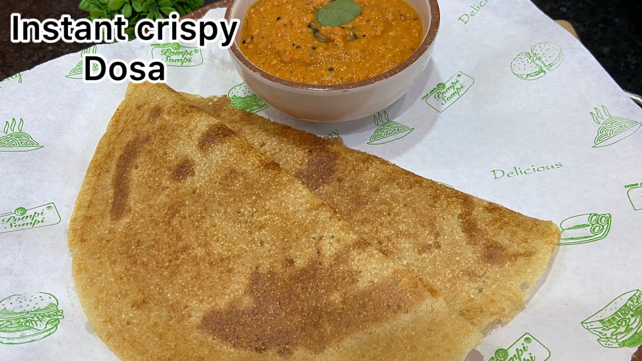 बिना चावल भिगोये instant crispy dosa बनाये घर पर रखे सामान से.