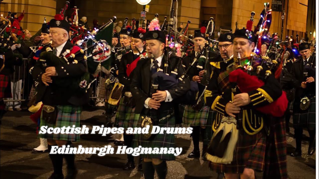 Massed Pipes and Drums | Edinburgh Hogmanay | Scotland the brave 