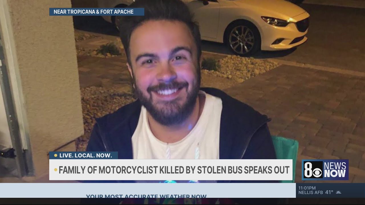 Family of Las Vegas motorcyclist hit, killed by stolen Salvation Army bus speaks out