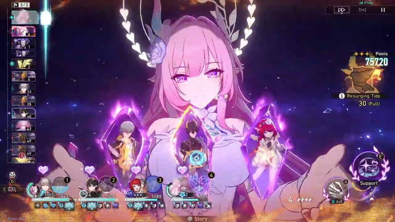 Honkai Star Rail || Pure Fiction 4 Node 2 3.7 || Caelus DPS + Cyrene + Danheng PT 2 Cost 40K Point.