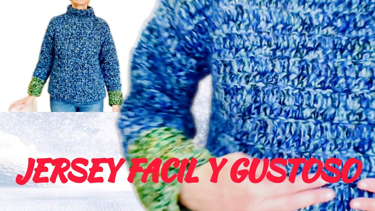 Cómo Tejer JERSEY A CROCHET Fácil .Suéter Básico Paso a Paso (Tutorial Principiantes) @anitawn