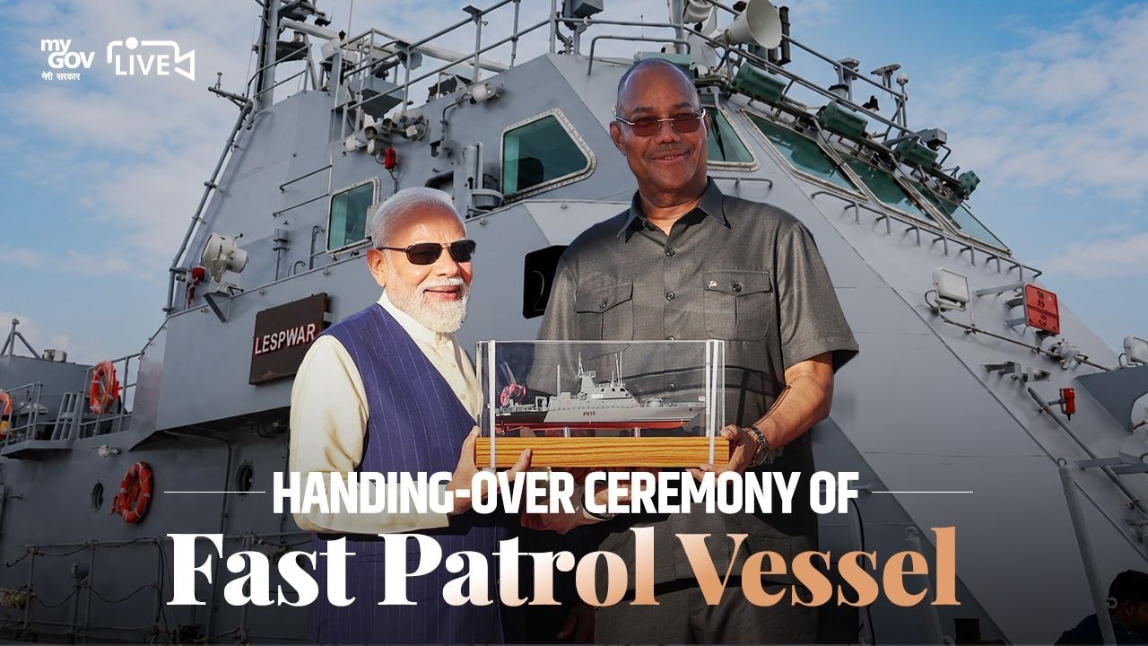 LIVE: PM Modi, President Herminie participate in the Handing-over Ceremony of Fast Patrol Vessel